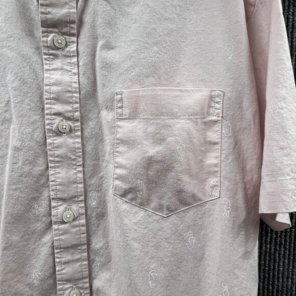 Crown & Ivy Shirt Men LG Pink Seahorse Classic Fit Authentic Southern Shirting - Picture 7 of 14